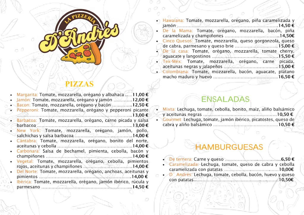 Menu_La Pizzeria D'Andres_Santa Cruz de Bezana_image_1
