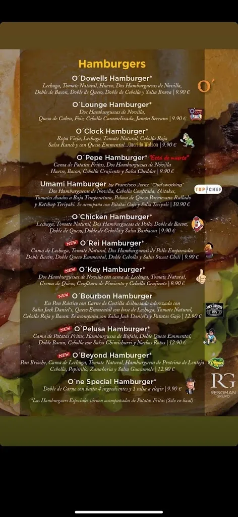 Menu_O´Dowells Sports Tavern_Santa Cruz de Bezana_image_3