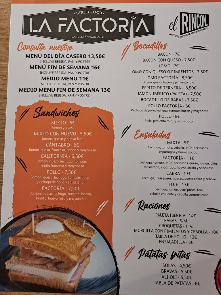 Menu_La Factoría_Santa Cruz de Bezana_image_2