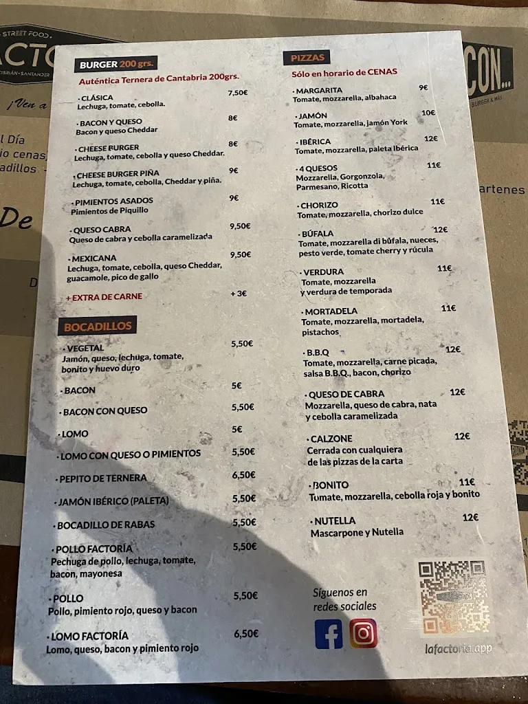Menu_La Factoría_Santa Cruz de Bezana_image_4