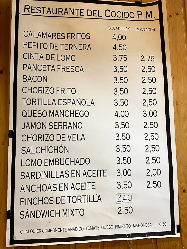 Menu_Restaurante El Cocido_Rozas de Valdearroyo Las_image_1