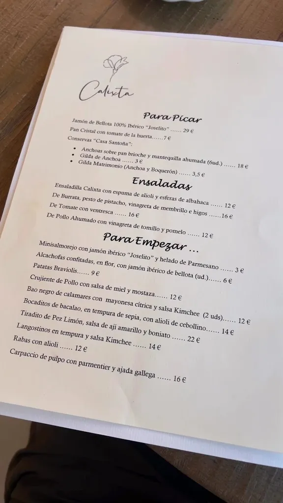 Menu_Calixta Restaurante | Las Rozas_Rozas de Valdearroyo Las_immagine_1
