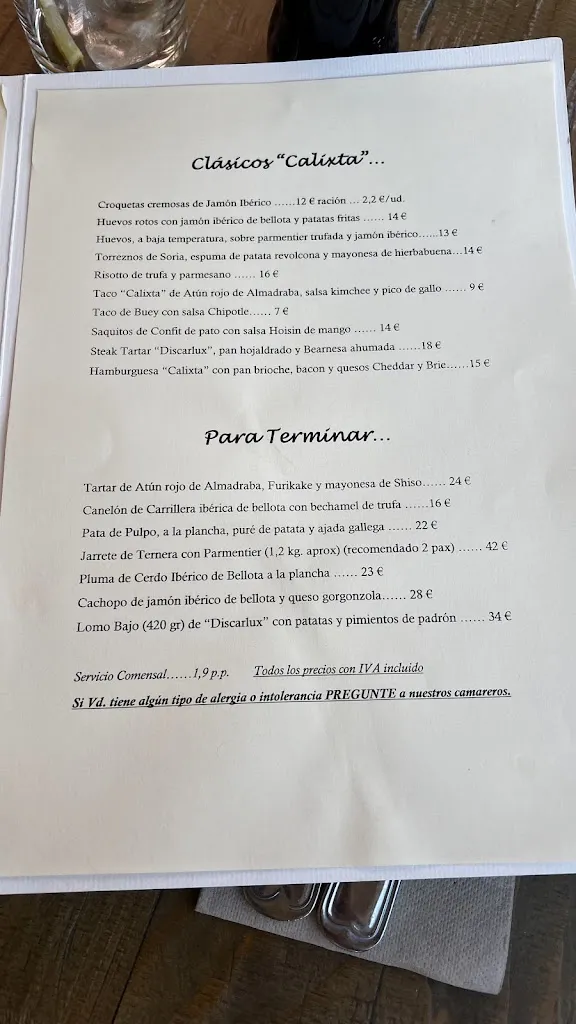 Menu_Calixta Restaurante | Las Rozas_Rozas de Valdearroyo Las_immagine_2