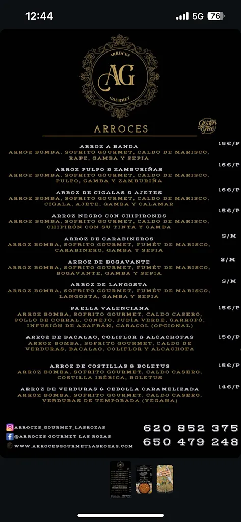 Menu_Arroces Gourmet Las Rozas_Rozas de Valdearroyo Las_image_3
