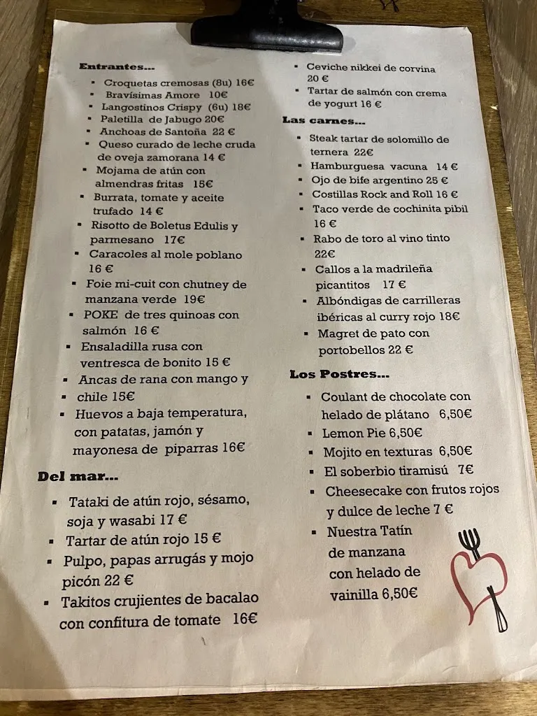 Menu_Amore Gastrobar_Rozas de Valdearroyo Las_image_1