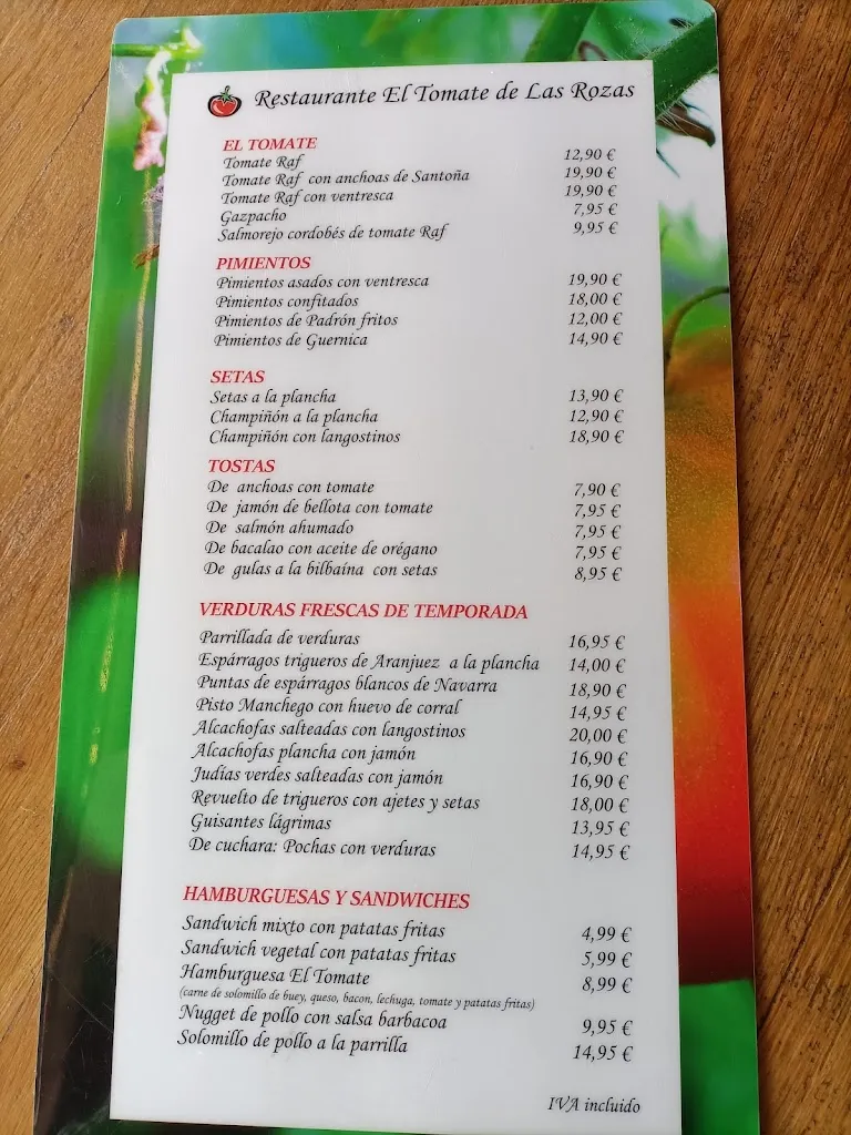 Menu_Restaurante El Tomate de las Rozas_Rozas de Valdearroyo Las_image_2