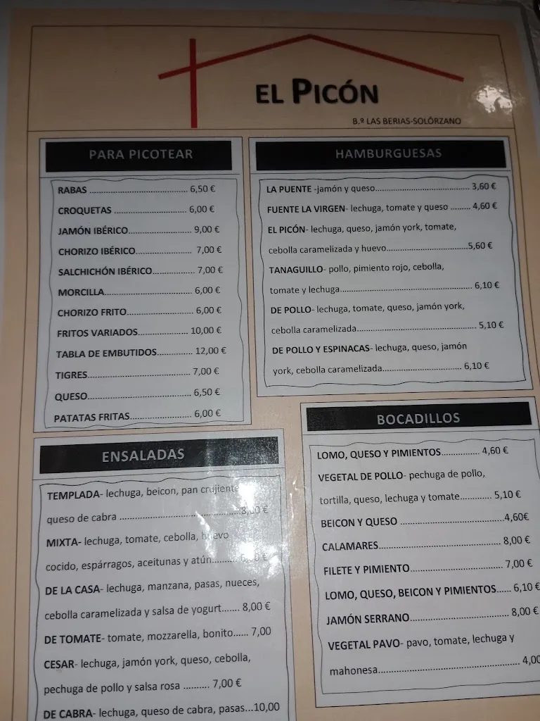 Menu_Bar el picon_Solórzano_image_1