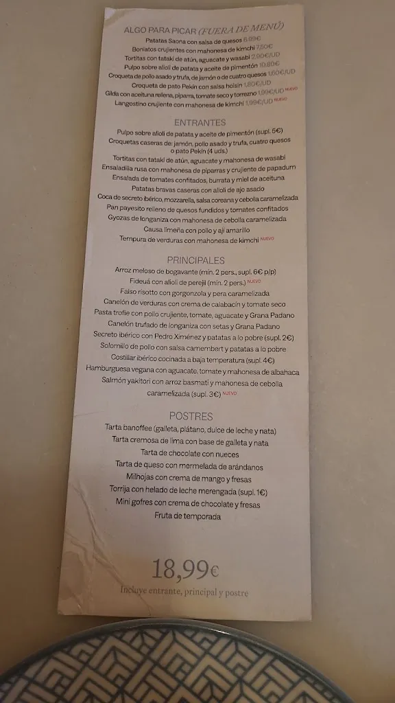 Menu_Saona NH Zurbano_Saro_image_1