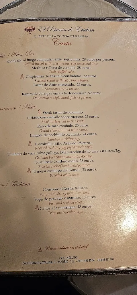 Menü_El RINCÓN DE ESTEBAN_Aranga_Bild_1