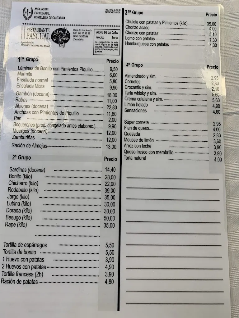 Menu_Restaurant Pascual 