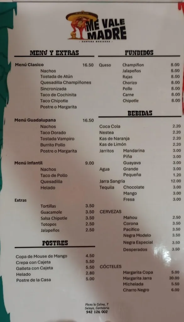 Menü_CANTINA MEXICANA ME VALE MADRE_Selaya_Bild_1