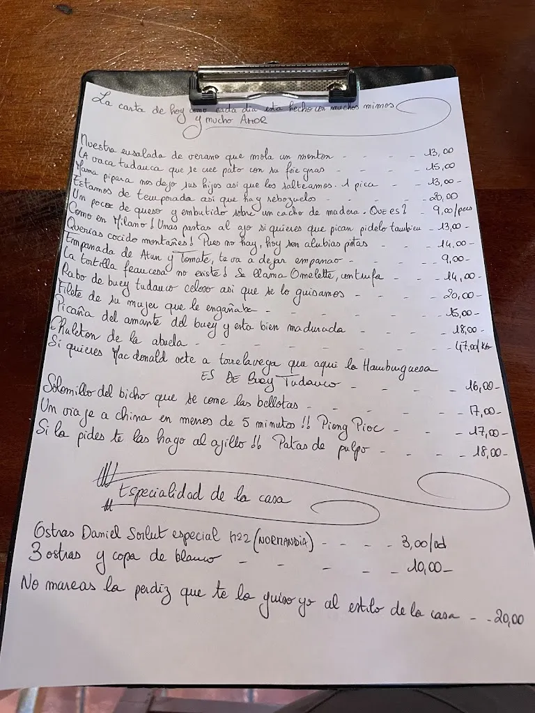 Menü_Restaurante las nieves_Tudanca_Bild_2