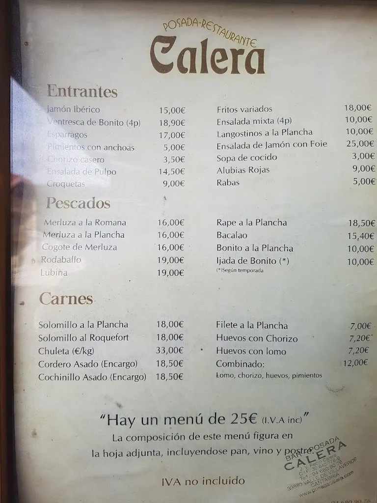 Menu_Bar-Restaurante Calera._Valle de Villaverde_image_2