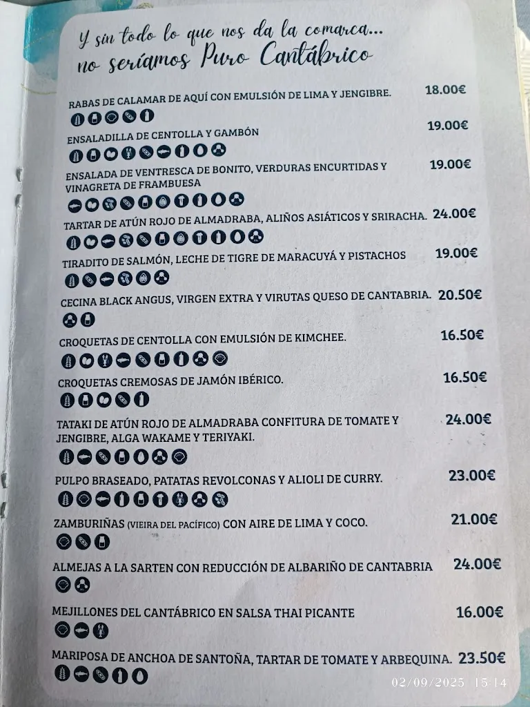 Menu_La Ostrería San Vicente_San Vicente de la Barquera_image_1