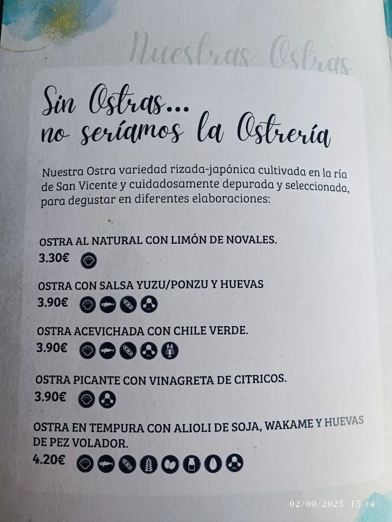 Menu_La Ostrería San Vicente_San Vicente de la Barquera_image_3