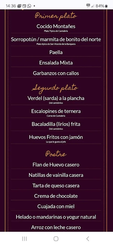 Menu_Restaurante Puente La Maza_San Vicente de la Barquera_image_1