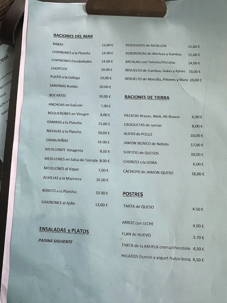 Menu_Bar Restaurante La Folía_San Vicente de la Barquera_immagine_3