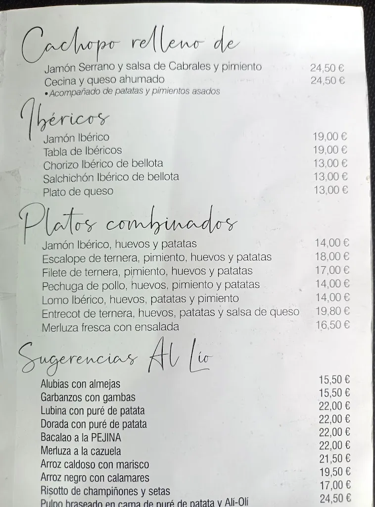 Menu_Al lio Cafeteria Restaurante_San Vicente de la Barquera_image_2