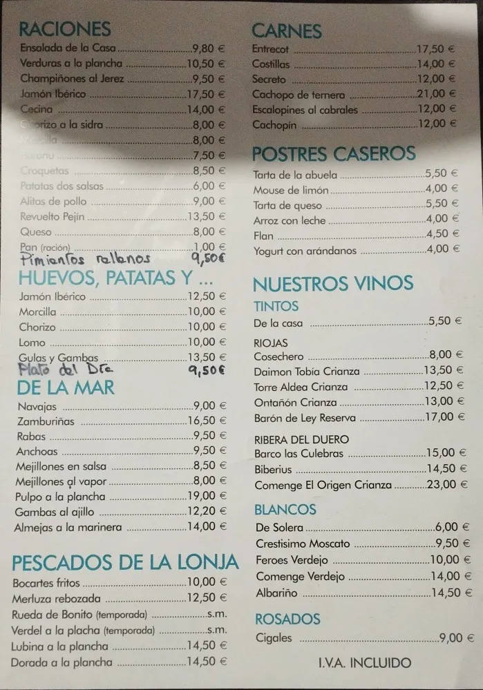 Menu_Bar Pejín_San Vicente de la Barquera_image_1