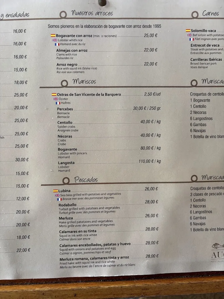 Menü_Restaurante Augusto_San Vicente de la Barquera_Bild_4