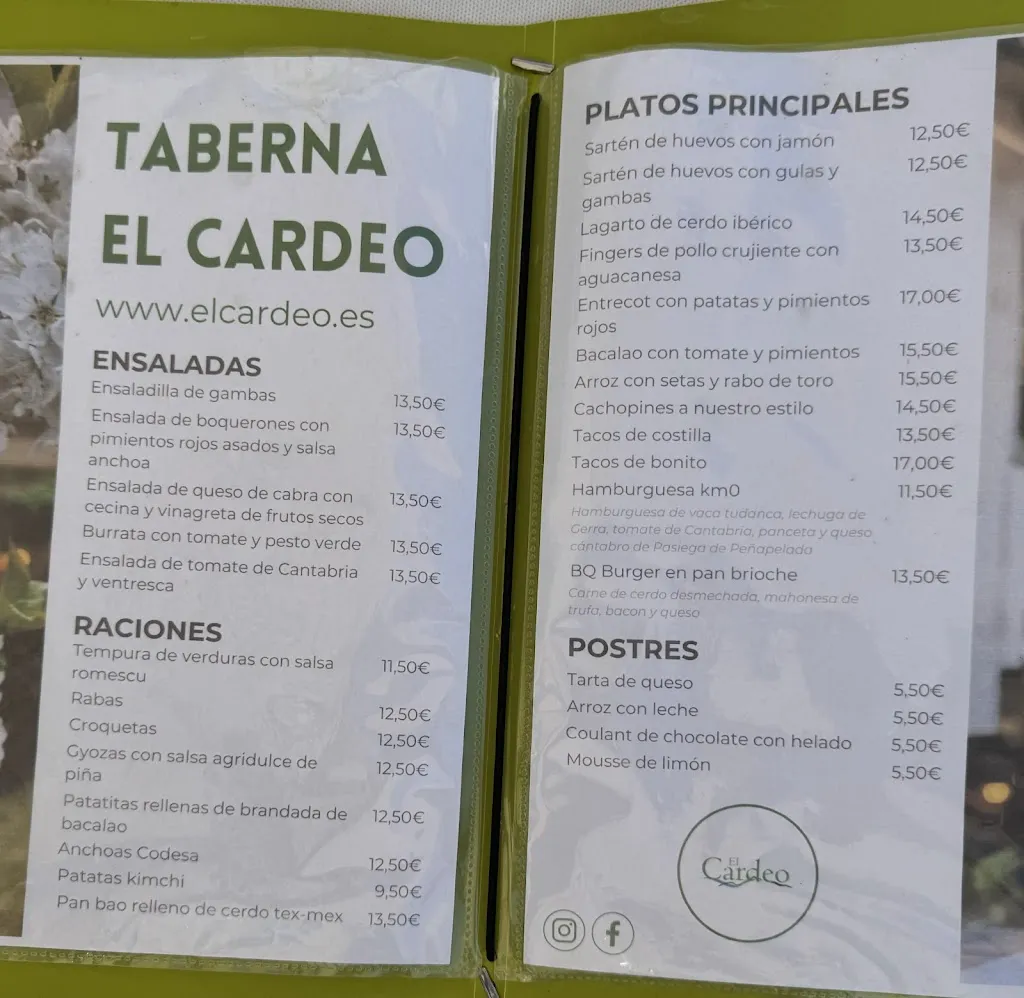 Menu_Taberna El Cardeo_San Vicente de la Barquera_image_1