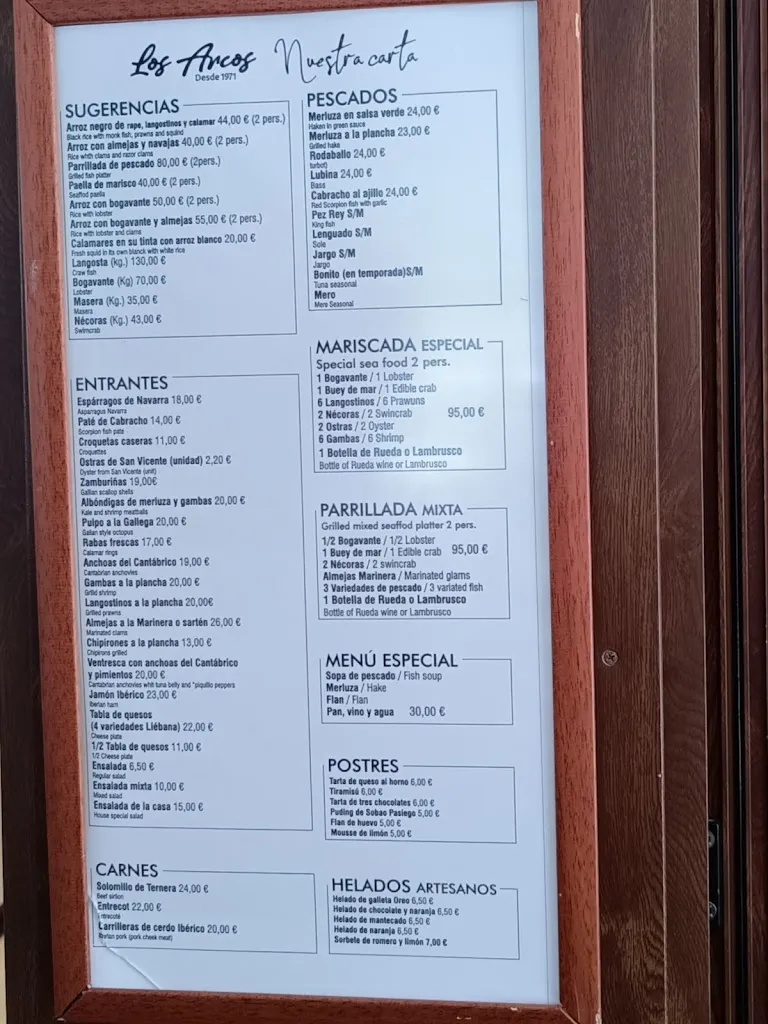 Menu_Restaurante Los Arcos_San Vicente de la Barquera_image_2