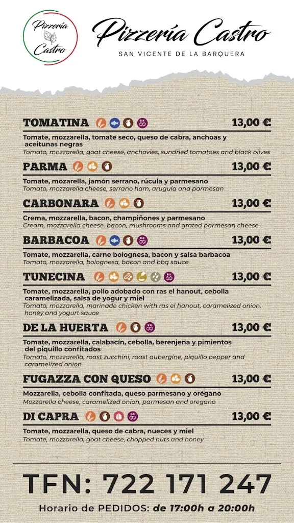 Menu_Pizzería Castro_San Vicente de la Barquera_image_3