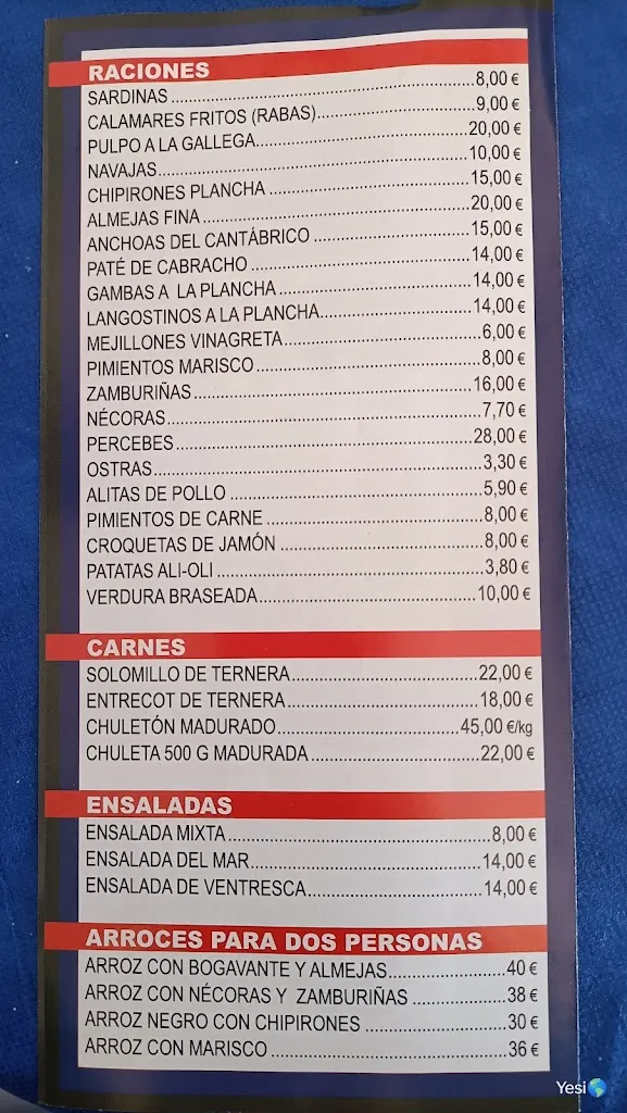 Menu_La Taberna del Puerto_San Vicente de la Barquera_immagine_3