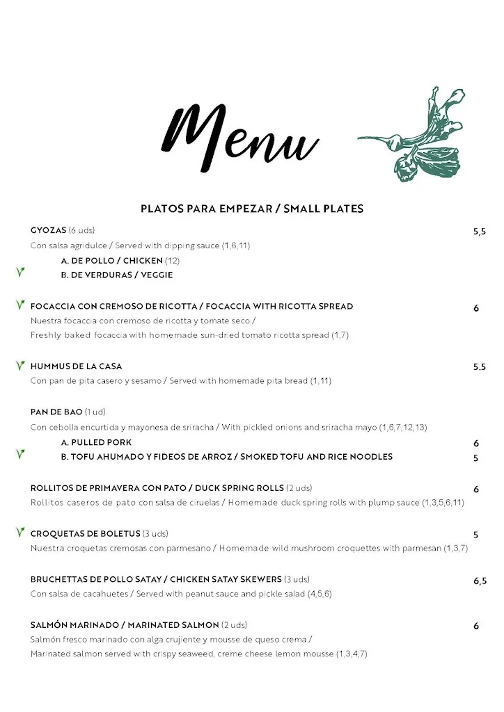 Menu_Restaurante The Green Wave_San Vicente de la Barquera_immagine_2