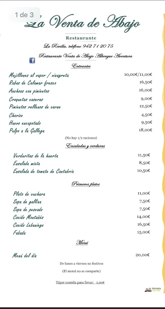 Menu_Restaurante Venta de Abajo_San Vicente de la Barquera_image_3