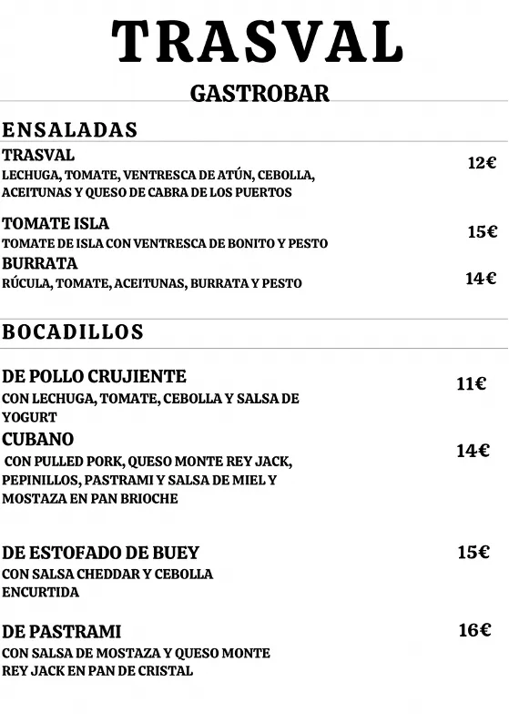 Menu_Trasval Gastrobar_San Vicente de la Barquera_immagine_2