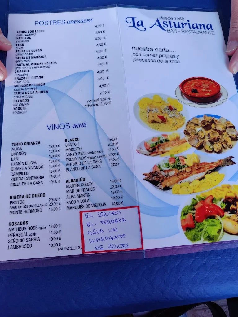 Menu_Bar Restaurante La Asturiana_Val de San Vicente_image_2
