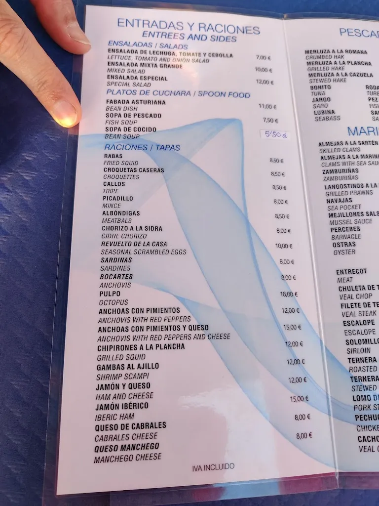 Menu_Bar Restaurante La Asturiana_Val de San Vicente_image_4
