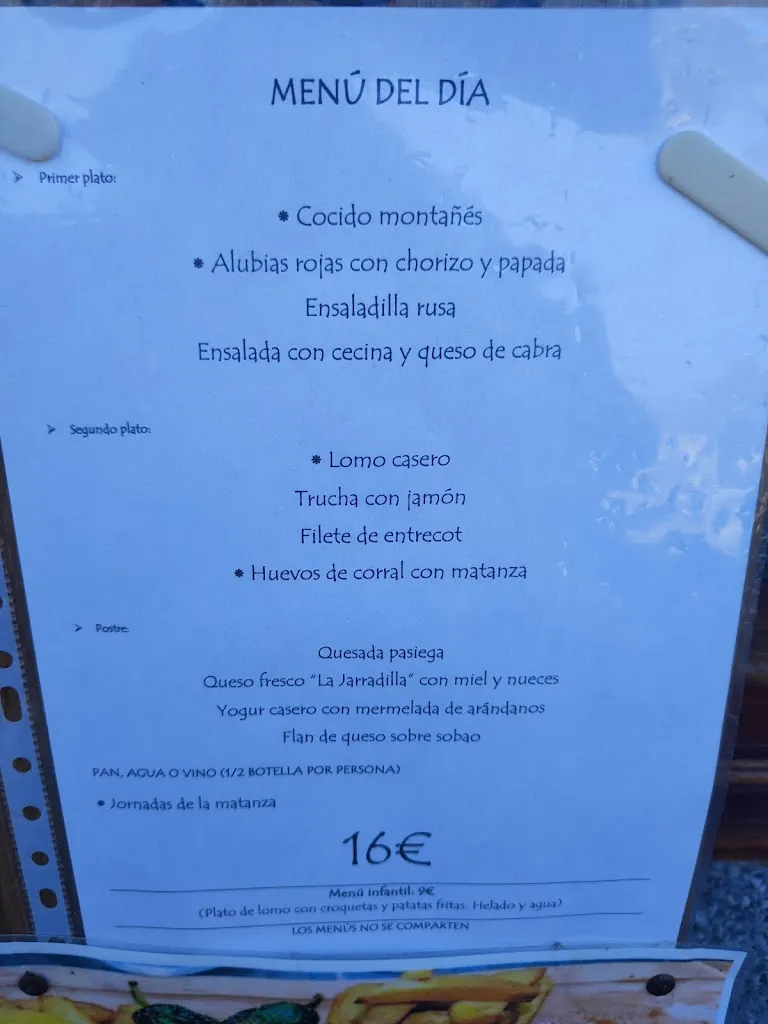 Menu_Restaurante El Cruce_Vega de Pas_immagine_1