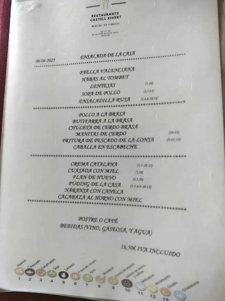 Menu_Restaurante Castell De Xivert_Alcalà de Xivert_image_2
