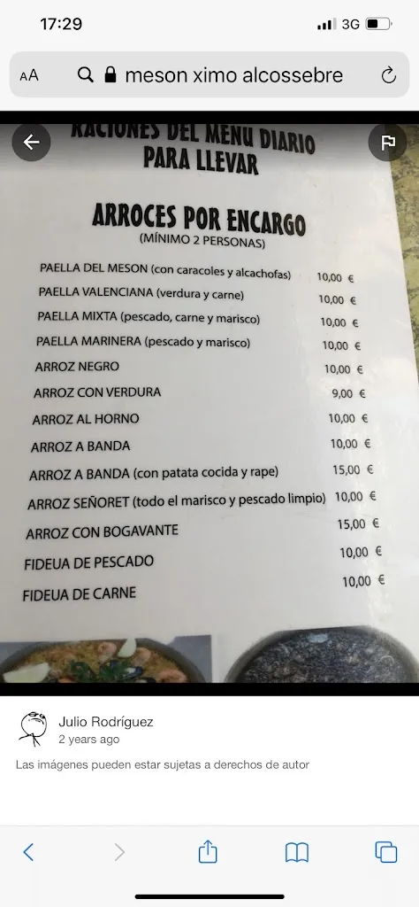 Menu_Mesón Ximo_Alcalà de Xivert_image_4
