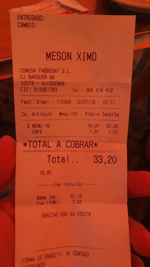 Dan C._Mesón Ximo_Alcalà de Xivert_review