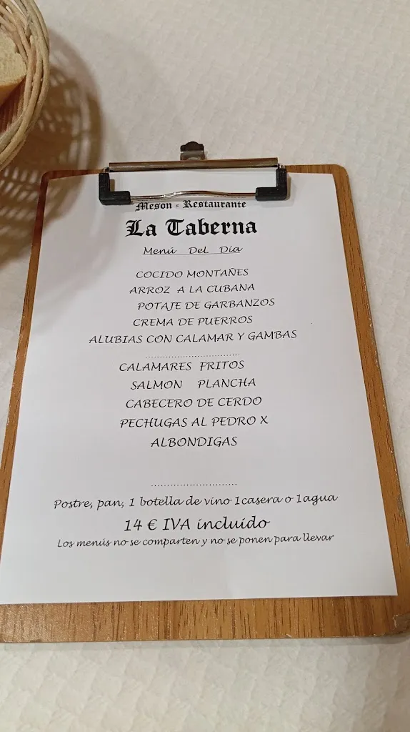 Menu_Restaurante Mesón La Taberna_Torrelavega_image_1
