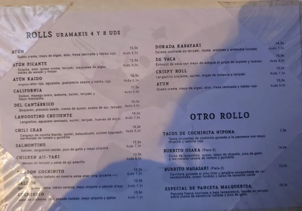 Menu_Malquerida Tasca Nipona_Torrelavega_immagine_1