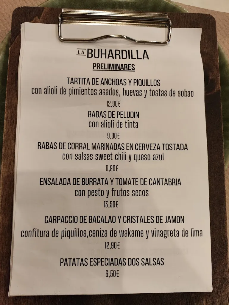 Menu_La Buhardilla Gastrobar_Torrelavega_image_4