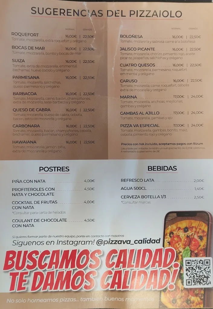 Menu_Restaurante Pizza Va_Torrelavega_immagine_3