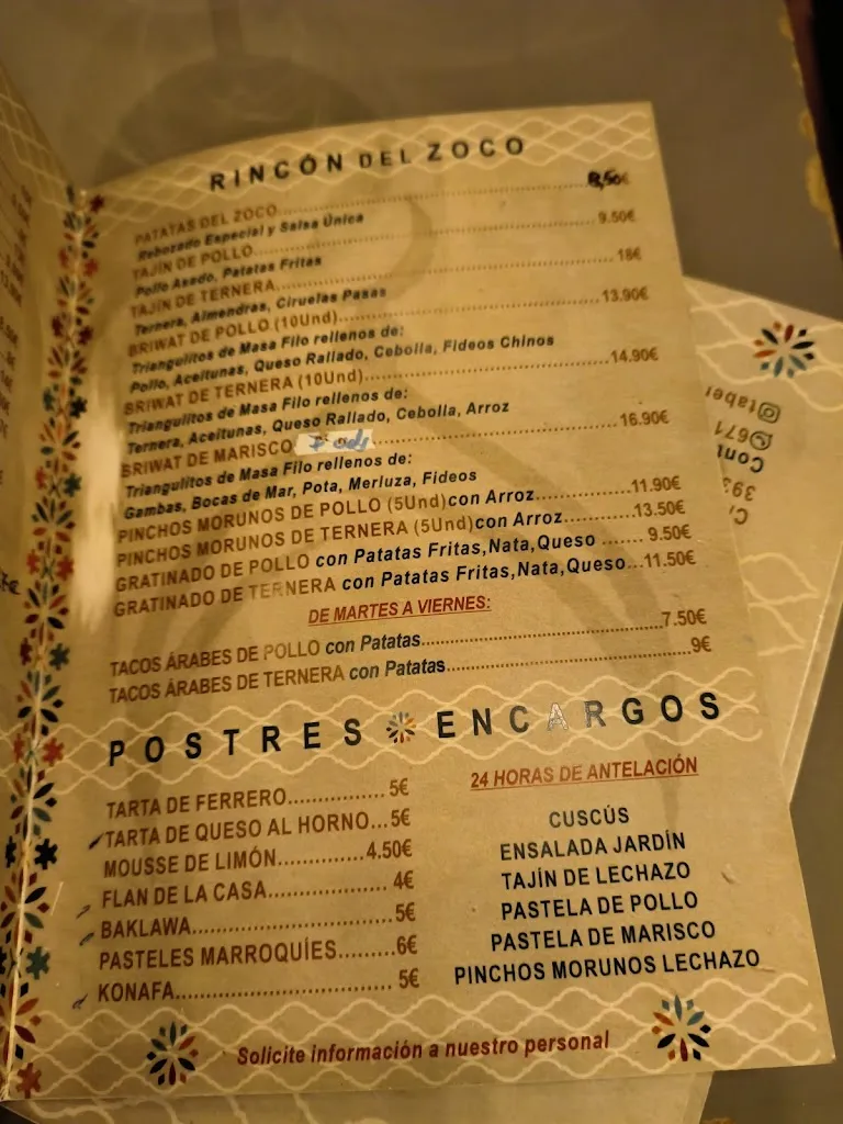 Menu_El Zoco_Torrelavega_immagine_4