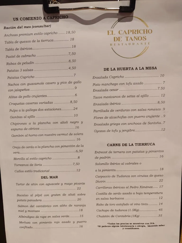 Menu_El Capricho de Tanos_Torrelavega_image_1