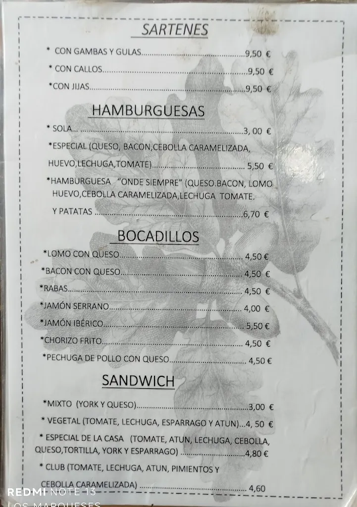 Menu_Onde Siempre_Torrelavega_immagine_1
