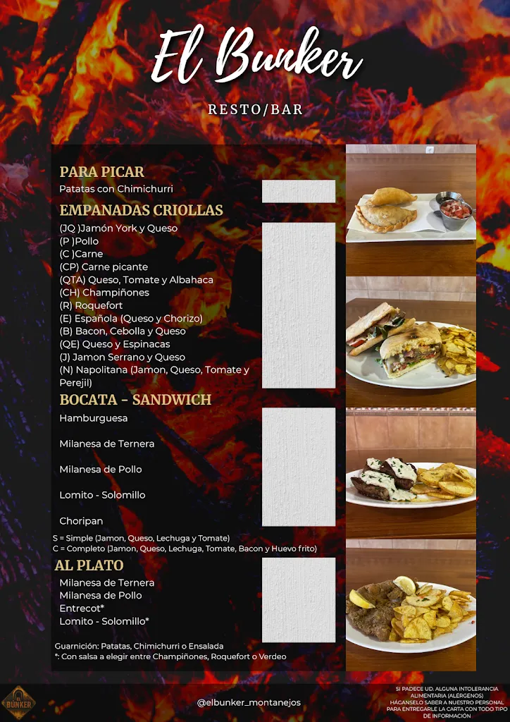 Menu_El Bunker RESTO/BAR._Arañuel_immagine_1