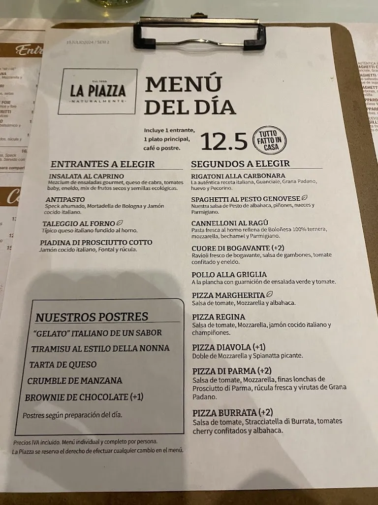 Menu_La Piazza Almazora, Castellón_Almazora/Almassora_image_1