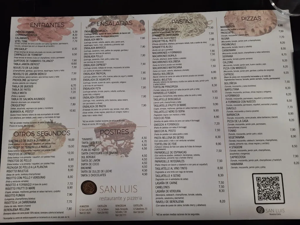 Menu_Pizzería San Luís_Almazora/Almassora_image_2