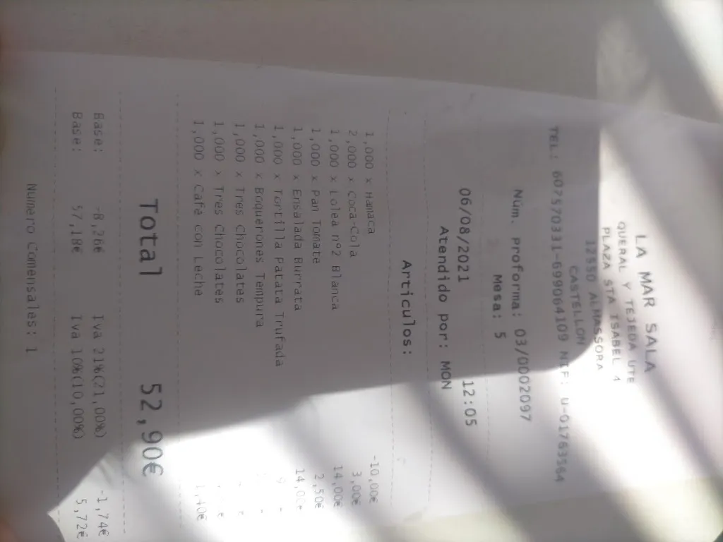 Menu_La Mar Salá - Chiringuito Platja d'Almassora_Almazora/Almassora_image_2