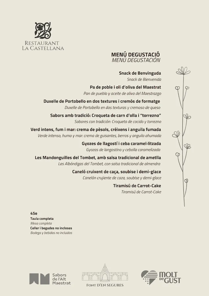 Menu_La Castellana - Restaurant_Benasal_immagine_2
