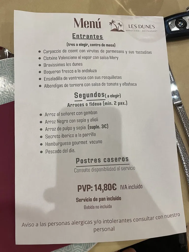 Menu_LES DUNES - ARROCERÍA - RESTAURANTE_Borriana/Burriana_image_1